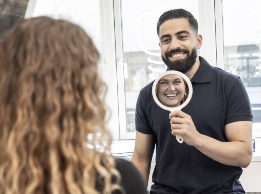 pænt smil i spejl